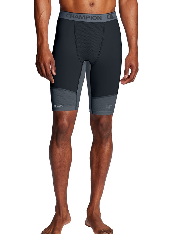 Champion Korte Broek Heren - Zwart/Grijs - Compression ( 837916-SJI )